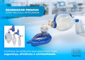 Reanimador manual premium com valvula integrada PROTEC